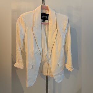 Scoop White Women's Blazer - Classic Tailored Suit Jacket